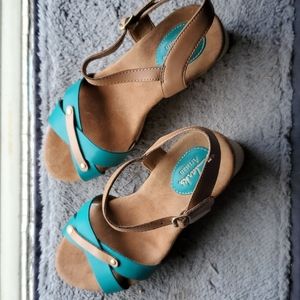 Brand new summer wedges - teal